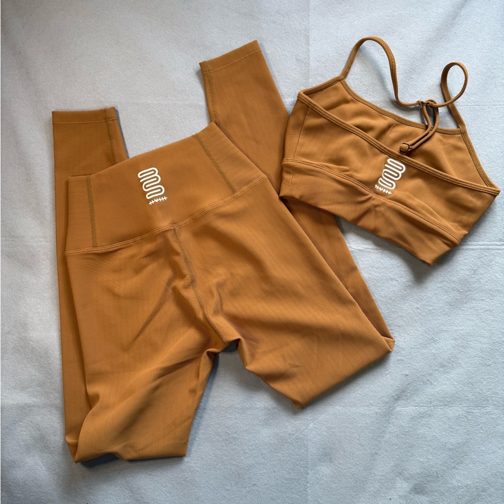 Not Dead Yet Women’s Ribbed Essentials Set in Camel
